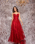 "Lory" Glitter A-Line Floor Length Dress