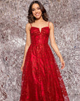 "Lory" Glitter A-Line Floor Length Dress