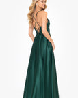"Liza" Lamour Satin Draped Corset Lace Up Gown