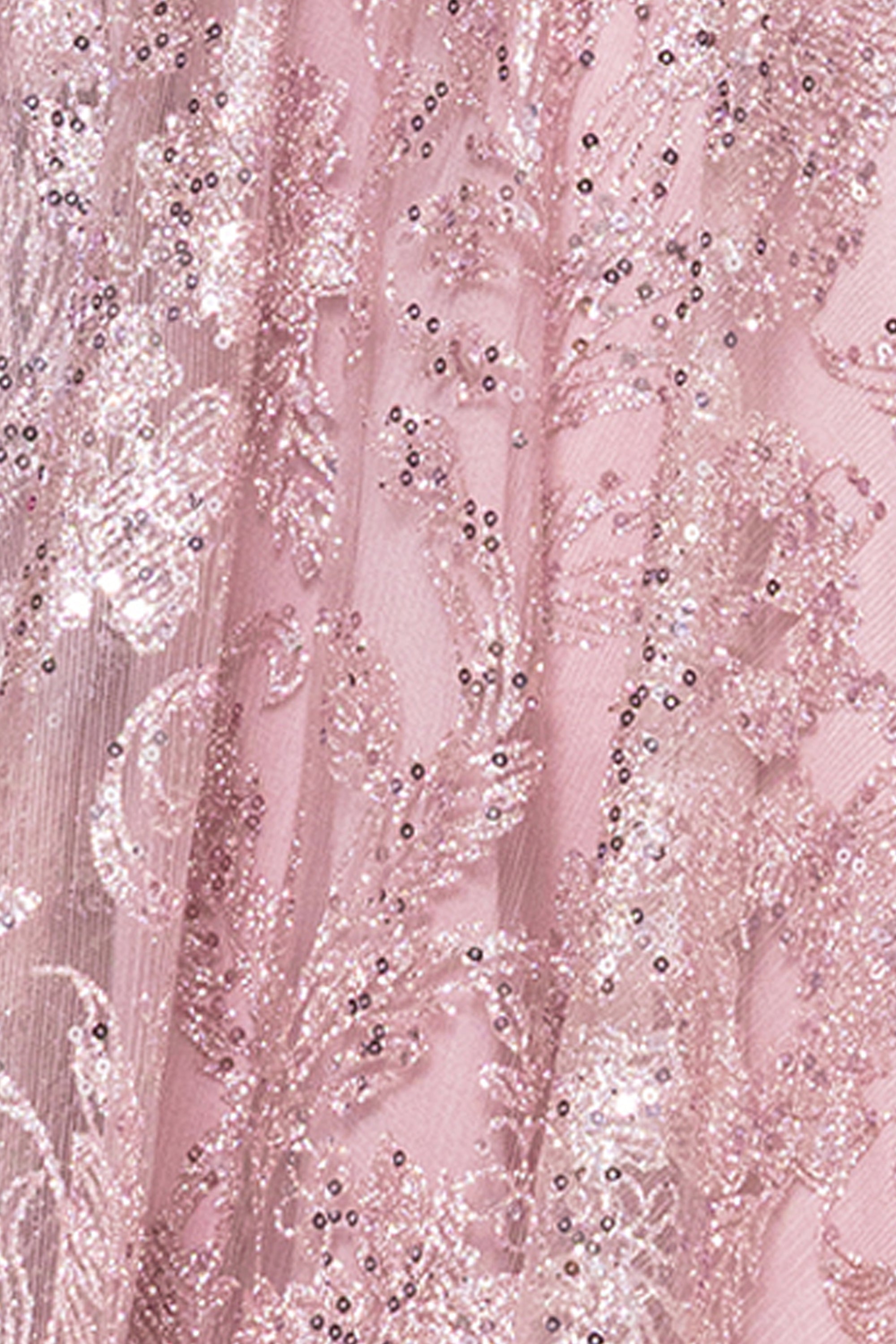 "Tammi" Long Sequin Mesh Mermaid Tieback Dress