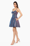 "Grace" Short Metallic Cut Out Dress