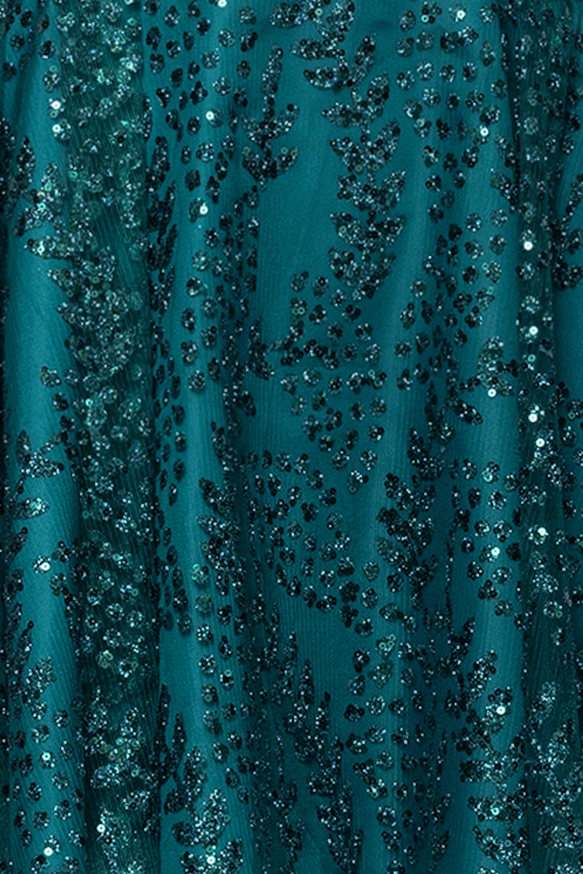 Blondie Nites "Tiara" Short Glitter Mesh Tie Back Party Dress