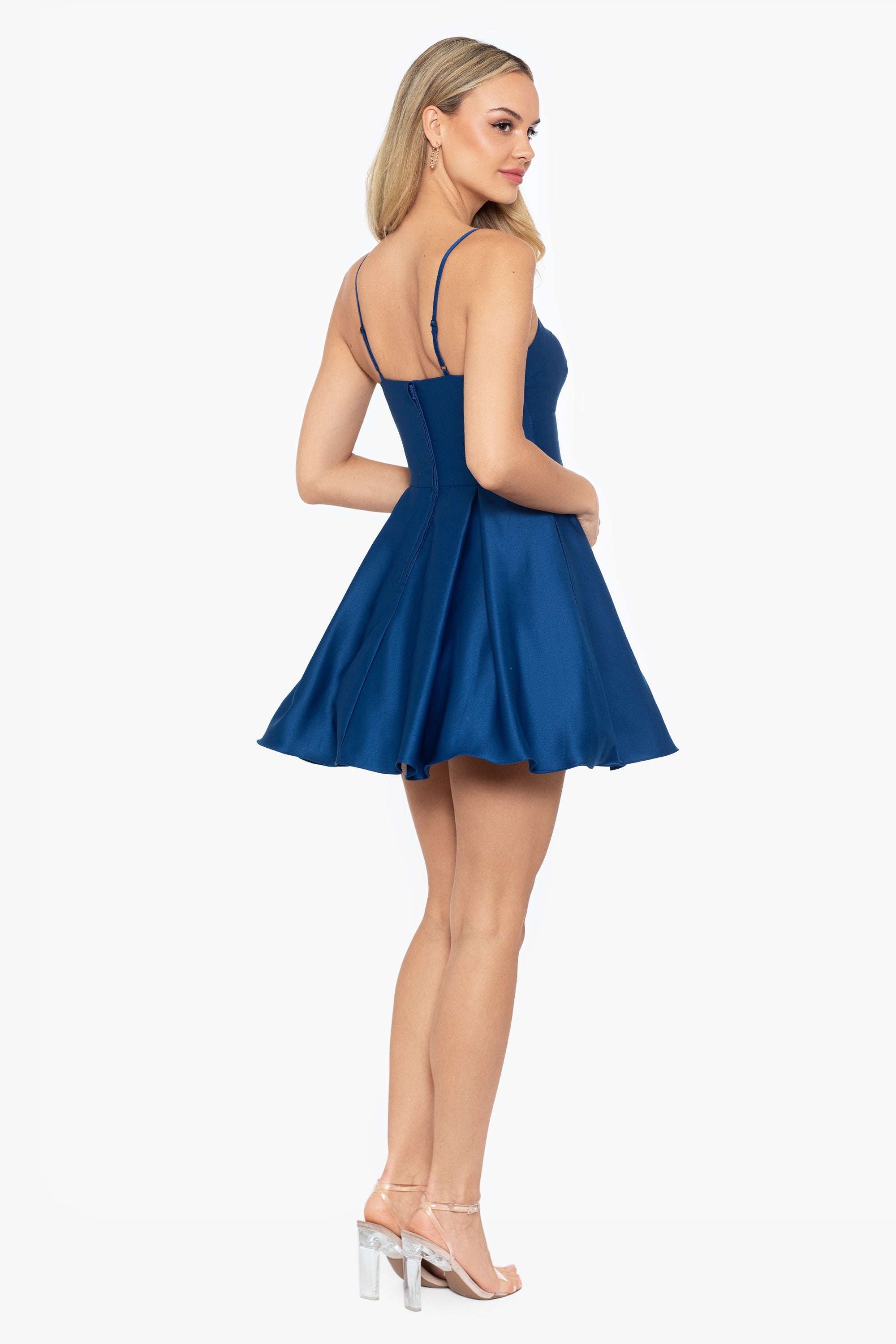 "Nina" Short Satin Sweetheart Party Dress