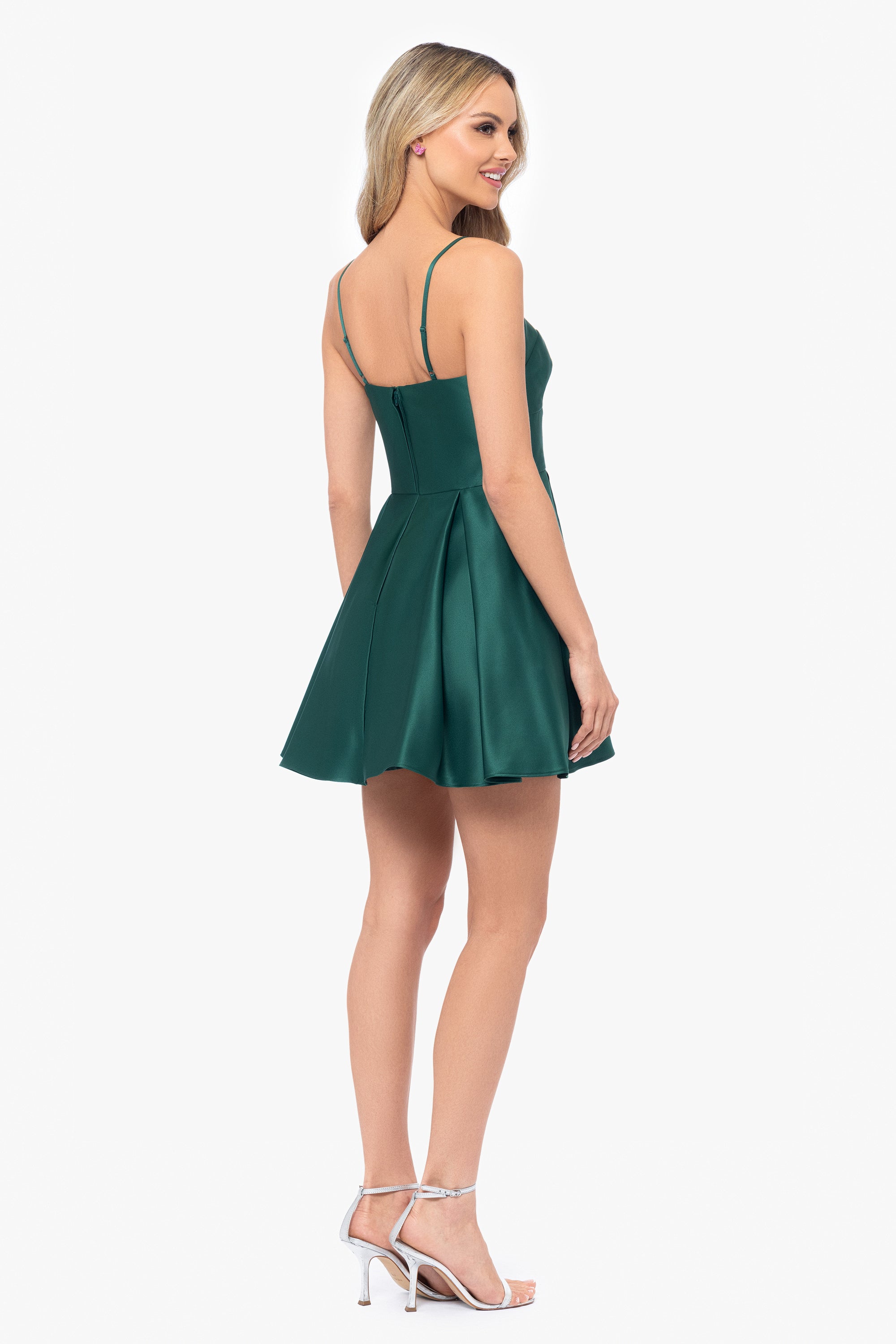 "Nina" Short Satin Sweetheart Party Dress