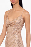 "Madison" Short Sequin Drop Neck Feather Dress