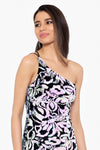 "Emily" Short One Shoulder Sequin Velvet Dress