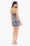 "Emily" Short One Shoulder Sequin Velvet Dress