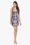 "Brianna" Short Velvet Sequin Tie Up Back Dress