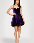 "Ella" Short Velvet Tie Up Back Dress