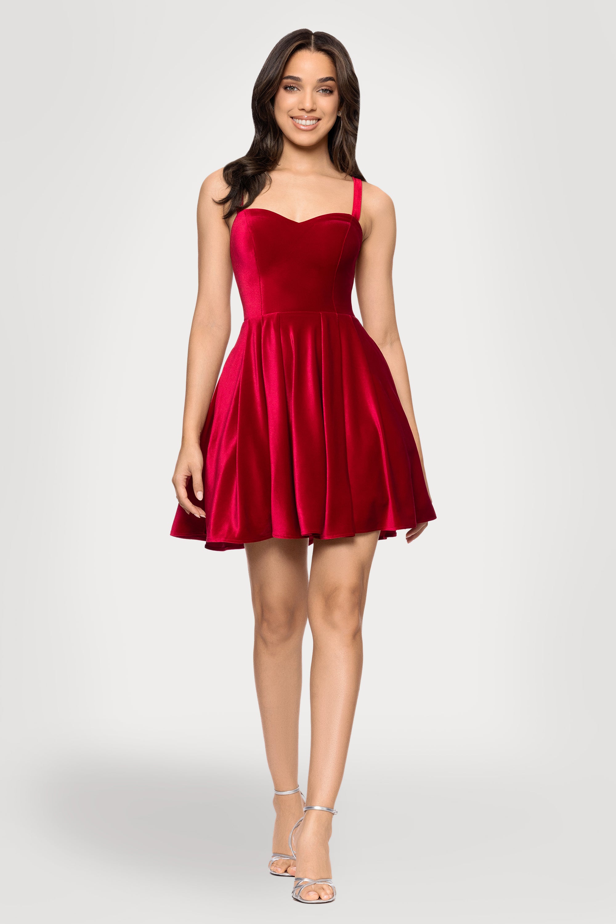 "Ella" Short Velvet Tie Up Back Dress