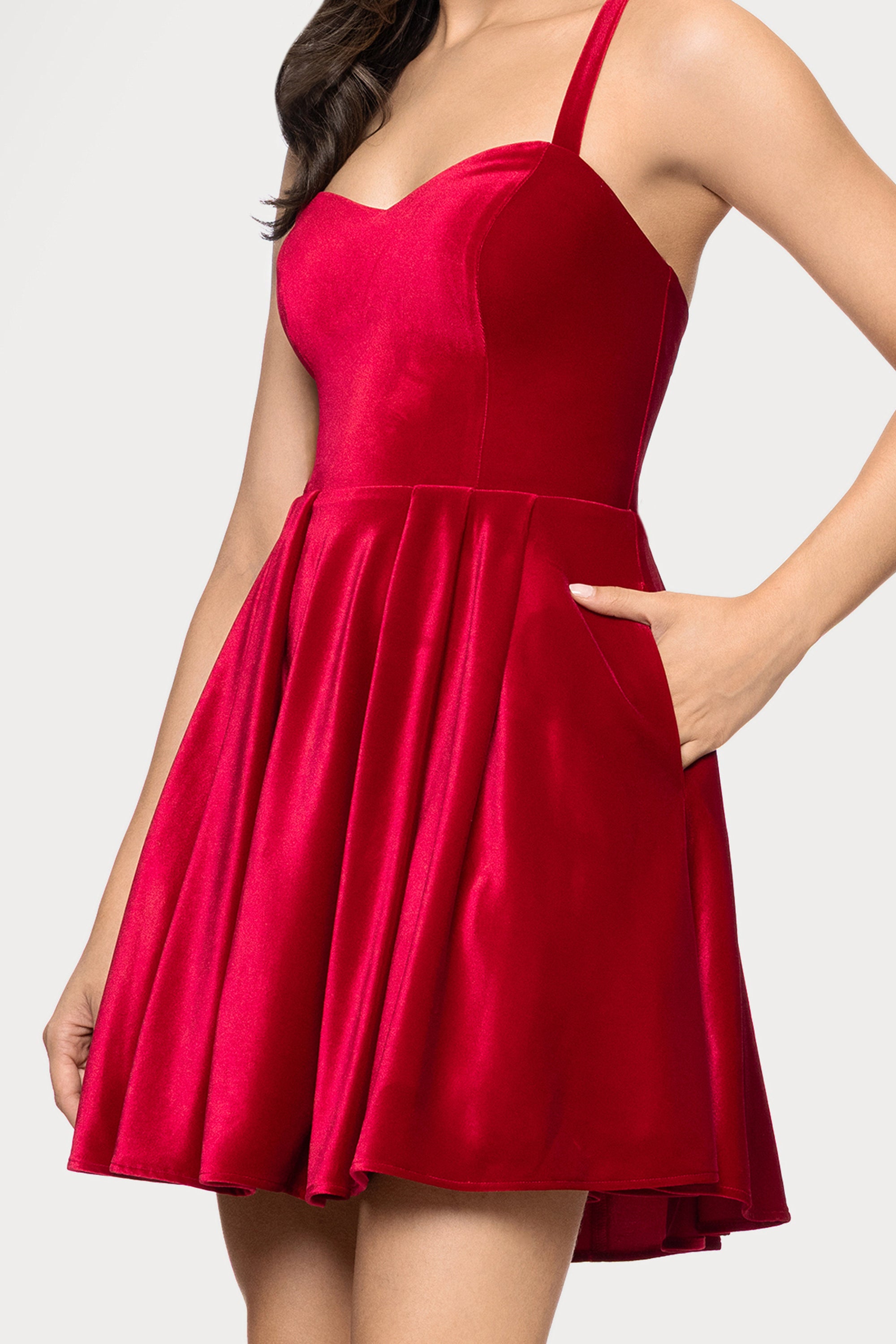 "Ella" Short Velvet Tie Up Back Dress