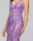 "Zoey" Glitter V-Neck Floor Length Dress