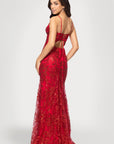 "Zoey" Glitter V-Neck Floor Length Dress