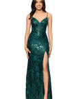 "Kelsey" Long Lace Boning Bodice Dress