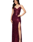 "Kelsey" Long Lace Boning Bodice Dress
