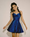 "Lindsay" Short Satin Corset Tie Up Back Dress
