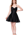 "Lindsay" Short Satin Corset Tie Up Back Dress