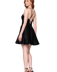 "Lindsay" Short Satin Corset Tie Up Back Dress