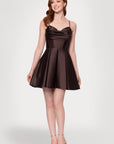 "Lindsay" Short Satin Corset Tie Up Back Dress