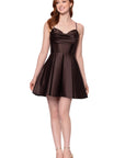 "Lindsay" Short Satin Corset Tie Up Back Dress