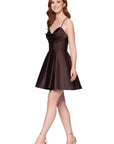 "Lindsay" Short Satin Corset Tie Up Back Dress
