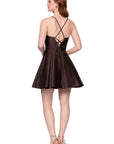 "Lindsay" Short Satin Corset Tie Up Back Dress