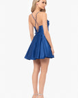 "Lindsay" Short Satin Corset Tie Up Back Dress