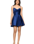 "Lindsay" Short Satin Corset Tie Up Back Dress