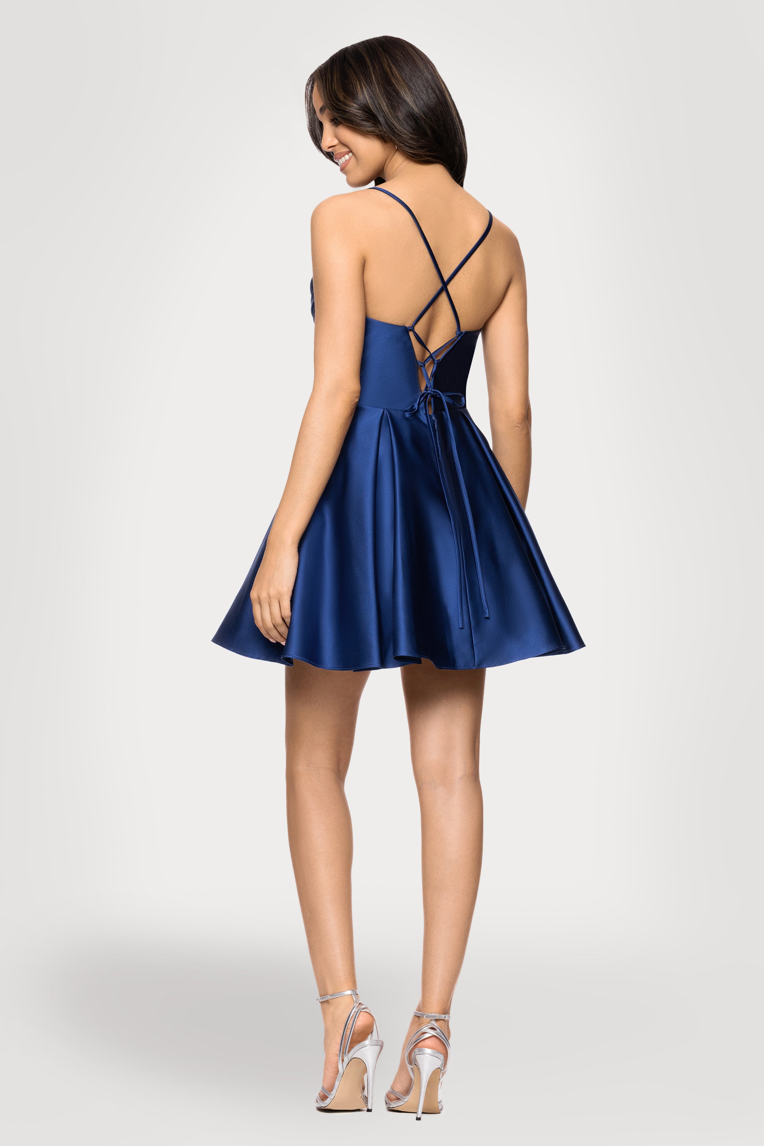 cadet blue bridesmaid dresses Blondie Nites Women's Sheath Satin Corset Drape Dress, 9 Chest size:48 It is made from responsible fashion Red Sparkly Deep V