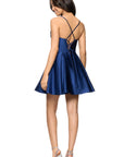 "Lindsay" Short Satin Corset Tie Up Back Dress