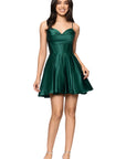 "Lindsay" Short Satin Corset Tie Up Back Dress