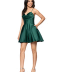 "Lindsay" Short Satin Corset Tie Up Back Dress
