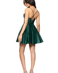 "Lindsay" Short Satin Corset Tie Up Back Dress