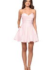 "Lindsay" Short Satin Corset Tie Up Back Dress