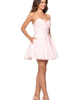 "Lindsay" Short Satin Corset Tie Up Back Dress