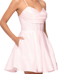 "Lindsay" Short Satin Corset Tie Up Back Dress