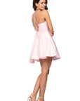 "Lindsay" Short Satin Corset Tie Up Back Dress