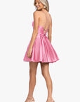 "Lindsay" Short Satin Corset Tie Up Back Dress