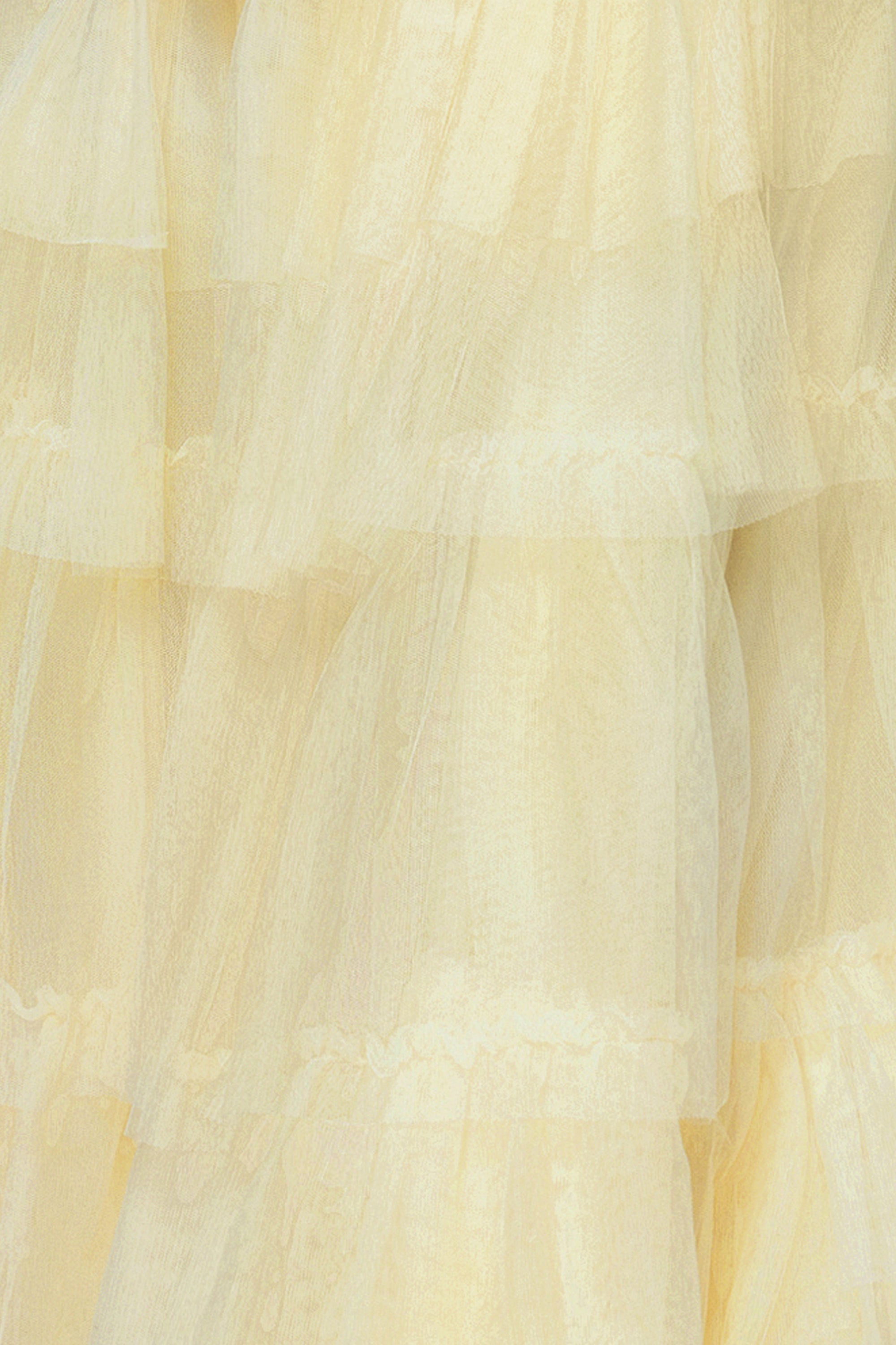 "Tyler" Long Mesh Tiered Spaghetti Strap Gown