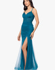 "Alexie" Long Mesh Corset Rouched Mermaid Dress