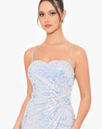 "Gemma" Long Iridescent Sequin Open Back Dress