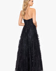 "Tori" Strapless Glitter Mesh Corset Gown