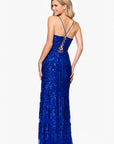 "Bianca" Sequin V-Neck Floor Length Dress