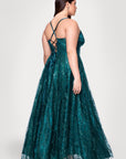 Blondie Nites Plus "Stella" Glitter Pinch Tie Back Ballgown