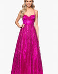"Stella" Glitter Pinch Tie Back Ballgown