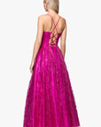 "Stella" Glitter Pinch Tie Back Ballgown