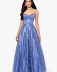 "Stella" Glitter Pinch Tie Back Ballgown