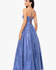 "Stella" Glitter Pinch Tie Back Ballgown