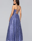 "Stella" Glitter Pinch Tie Back Ballgown