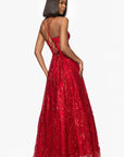 Blondie Nites "Stella" Glitter Pinch Tie Back Ballgown